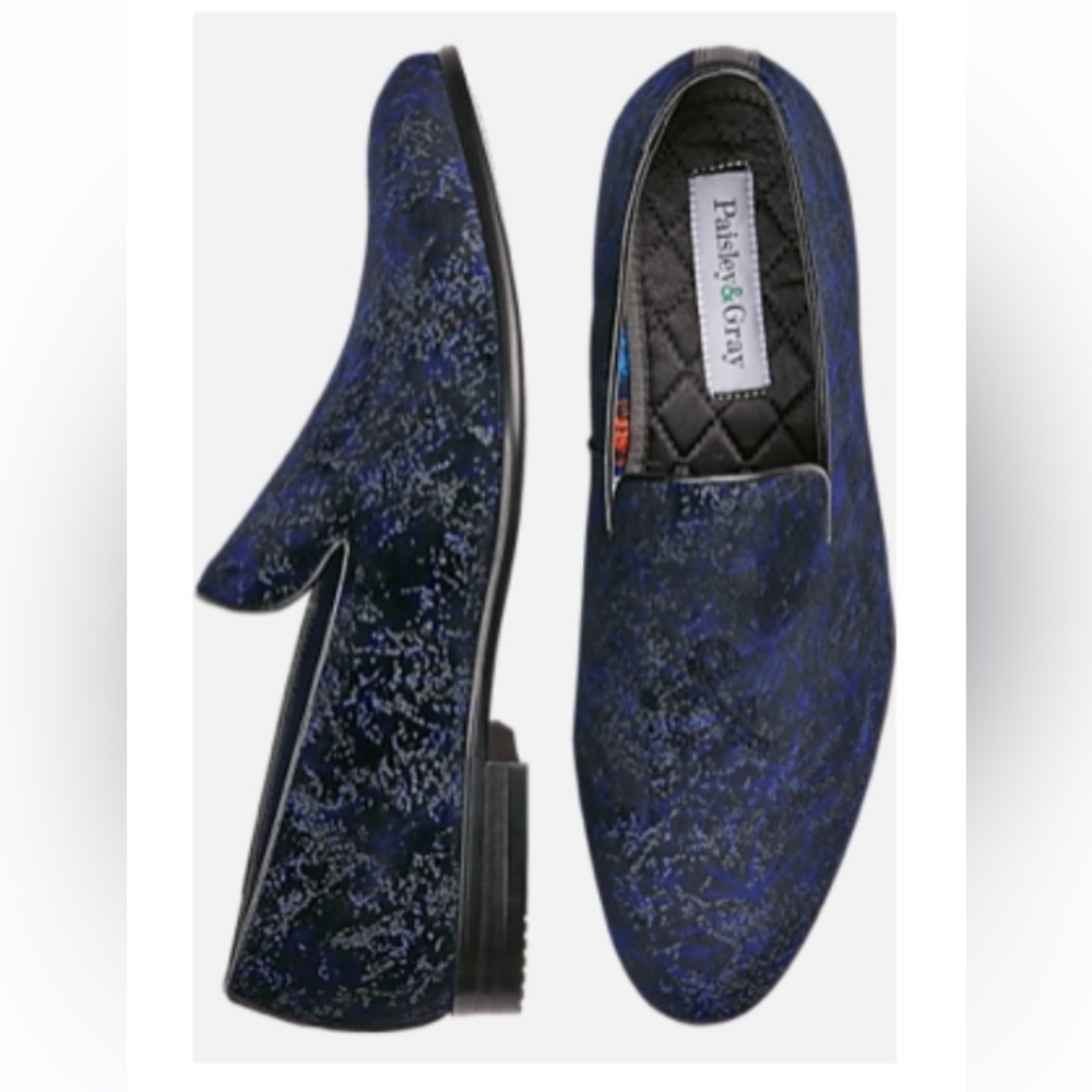 Paisley & Gray Men's Blue Loafers tux party dress shoes
